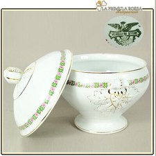 Zuppiera antica in ceramica bianca vecchia legumiera d'epoca Sci Laveno Verbanum