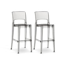 Set 2 Sgabelli Isy Antishock SCAB Design Policarbonato Trasparente Altezza 74cm