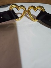 Cintura vintage moschino cuori in pelle