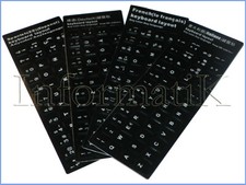 Adesivi Tastiera Etichette Nero Black Keyboard Sticker Lingue Multiple Languages