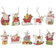 10pcs Christmas Wooden