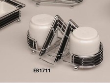 BOMBONIERA SET SALE E PEPE e PORTATOVAGLIOLI in FILO ACCIAIO E PORCELLANA EB1711