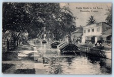 Cartolina Ceylon/Sri Lanka Barche Padda nel canale Negombo c1910 antica