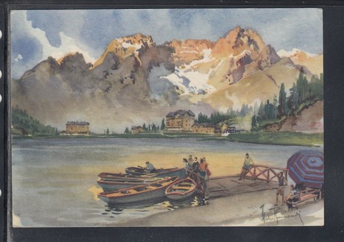 Cartolina dolomiti lago - dolomiti,