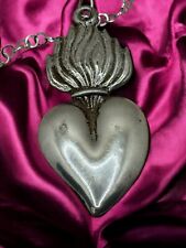sacro cuore collana pendolo Vintage ex voto barocco ReturnToBaroque fiamma