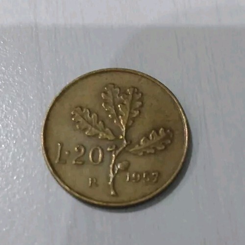 Moneta lire 1957 - da, 20