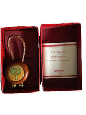 Medhat Shafik Portachiavi In Radica Con Minilitografia Smaltata Firmata Vintage