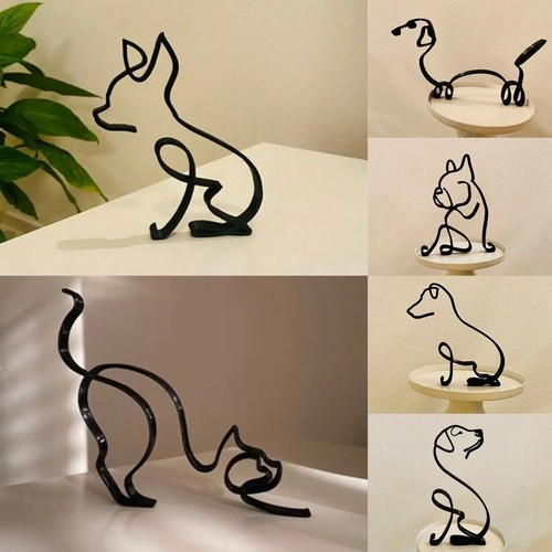 Statua cane gatto metallo arte