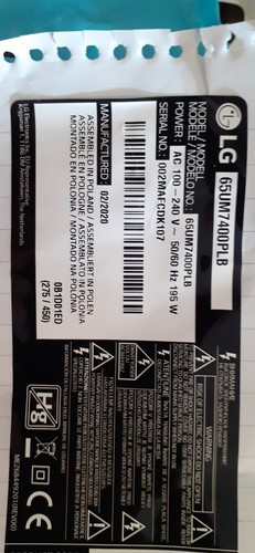 Ricambi 65um7400plb - ricambi, tv