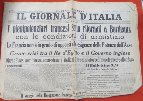 1940 giornale italia - d'italia, guerra