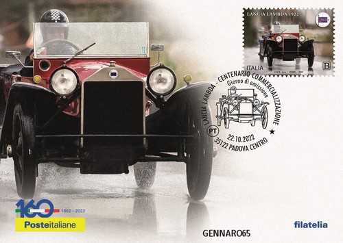 Cartolina filatelica lancia - cartolina,