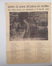 DOPO 15 ANNI RITORNA IN PATRIA 1955 Piazza Marino volantino Cantastorie