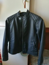 GIUBBETTO RAGAZZO SIMILPELLE NERA TIPO BIKER MARCA JACK & JONES H.152