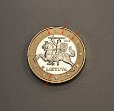 Moneta 1 euro Lituania Lietuva