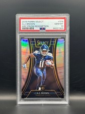 2018 PANINI SELECT #314 A.J. BROWN PSA 10 GEM MINT XRC PRIZM RDM