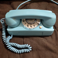 VINTAGE TELEFONO FISSO A DISCO GTE STARLITE VERDE ACQUA ANNI '70 MODERNARIATO