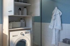 MOBILE COLONNA VANO APERTO E PORTA LAVATRICE  A VISTA 70X50x192,5 ROVERE CHIARO