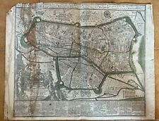 Incisione mappa di Augusta Augsburg Germania di Tobias Conrad Lotter Anno 1745