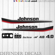 Kit adesivi decalcomania motore fuoribordo Johnson 4.0 hp due tempi 1997-1998