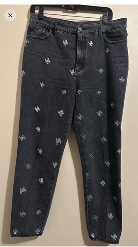 Jeans denim ricamato logo