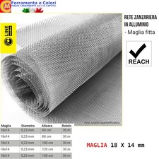 Rete Zanzariera Alluminio Grigio Argento Rotolo 30M Telai Finestre Maglia 18x14