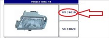 32010 60581537 FARO PROIETTORE DX H4 ALFA ROMEO 33 1990- 1994