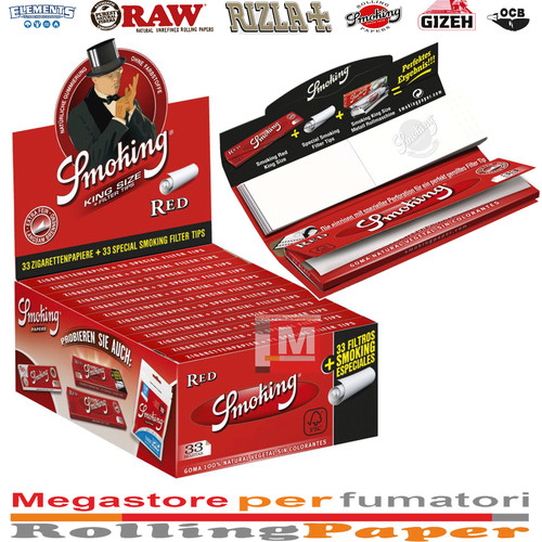 Cartine smoking rosso king - cartine,