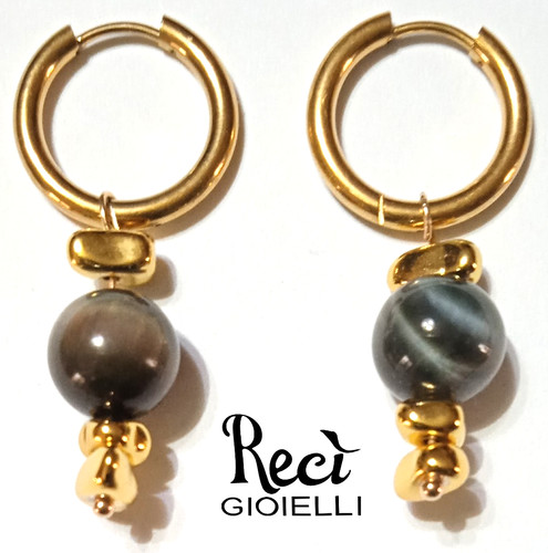 Orecchini unisex con pietre - con,