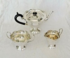 Servizio da tè teiera zuccheriera lattiera di Sheffield c 1920 RSP & Co Tea set