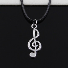 Collana nera chiave - nera, violino