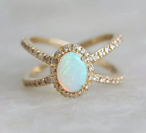 Anello fidanzamento opale - di,