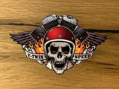 Adesivo twin skull biker - adesivo,