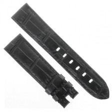 Cinturino Misure adatte a Montblanc Timewalker Stampa Alligatore Nero 20/18 mm