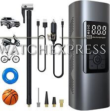 COMPRESSORE AUTO PORTATILE PROFESSIONALE PER BICI MOTO GONFIABILI GONFIATORE LED