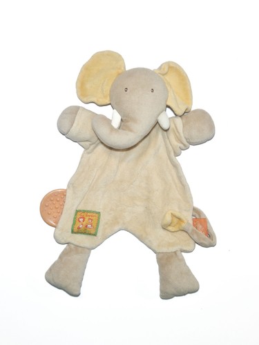 Doudou éléphant jaune - , orange
