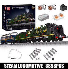 Mould King 12025 Orient Express locomotiva a vapore 3998 morsetti set treno NUOVO motore