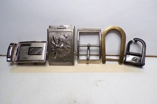 LOTTO DI 5 FIBBIE VINTAGE PER CINTURE UNISEX