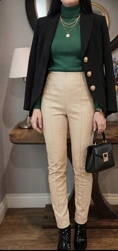 Pantalone skinny zara - skinny, ecrù
