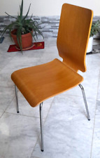 Set di 4 Sedie vintage "Gilbert"  - legno  - telaio acciaio cromato