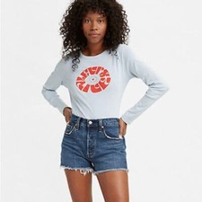 Pantaloncini jeans Levi's 501 originali vita alta taglio salsa T3 Mood taglia 32