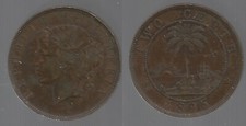 LIBERIA 2 centesimi 1896 KM# 6