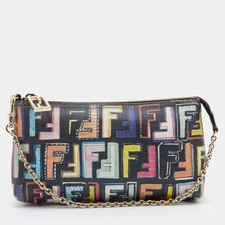 Fendi Black FF Coated Canvas