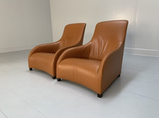 Poltrone B&B Italia - "Maxalto Kalos 9750" - in pelle marrone marrone "Alfa"