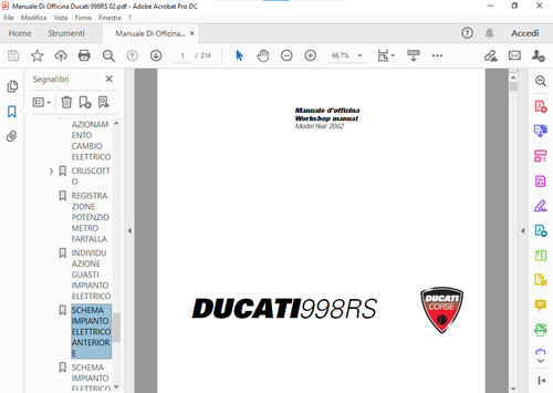 Manuale officina ducati 998rs - officina,