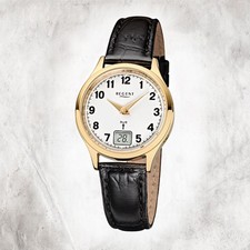 Regent Pelle Orologio Donna FR-194 Radio Orologio Bracciale Nero URFR194