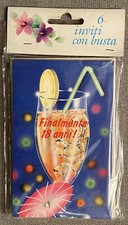 6 BIGLIETTI INVITO CON BUSTA FESTA 18 ANNI