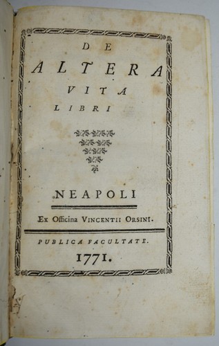 Altera vita ediz 1771 - vita, ediz.