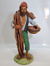 Presepe Statuina Terracotta Caltagirone - Pescatore - cm 26 Statua Vintage 