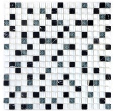 Mosaico Bianco Grigio Specchio
