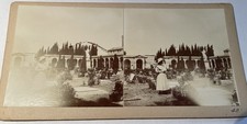 Perugia Cimitero Monumentale Foto Stereoscopica Fine 800 Primi 900 Originale Tra
